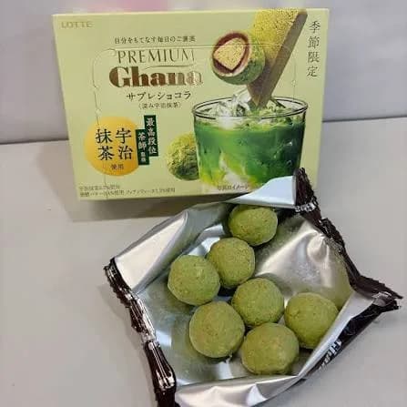 Lotte  Премиальный шоколад Сабле  во вкусом матча Удзи. Ghana Premium Deep Uji Matcha 65 гр, Япония — миниатюра 5