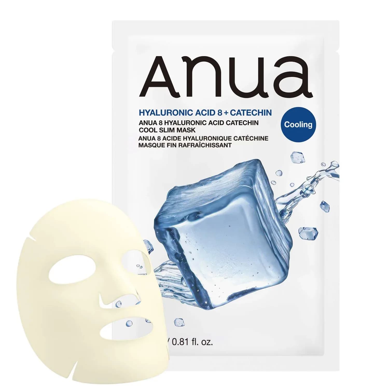 Охлаждающая тканевая маска Anua 8 Hyaluronic Acid Catechin Cool Slim Mask 24мл — миниатюра 2