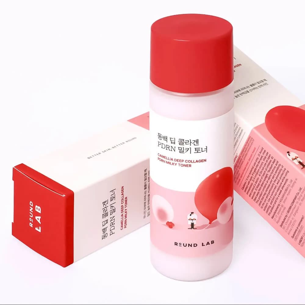 Молочный тонер с коллагеном, ПДРН и экстрактом камелии Round Lab Camellia Deep Collagen PDRN Milky Toner — фото 1
