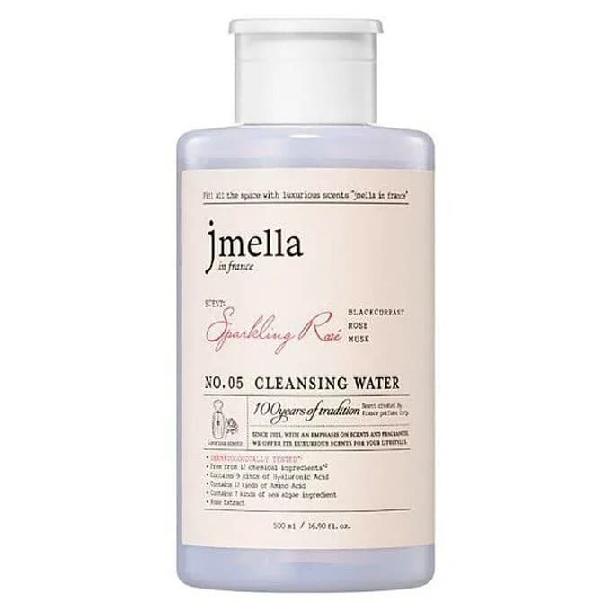 Парфюмированная мицеллярная очищающая вода Jmella In France Sparkling Rosé Cleansing Water №05  /Черная смородина, роза, мускус/