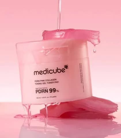 Ультратонкие гелевые тонер-пэды с ПДРН и коллагеном Medicube PDRN Pink Collagen Toning Gel Toner Pad — фото 1