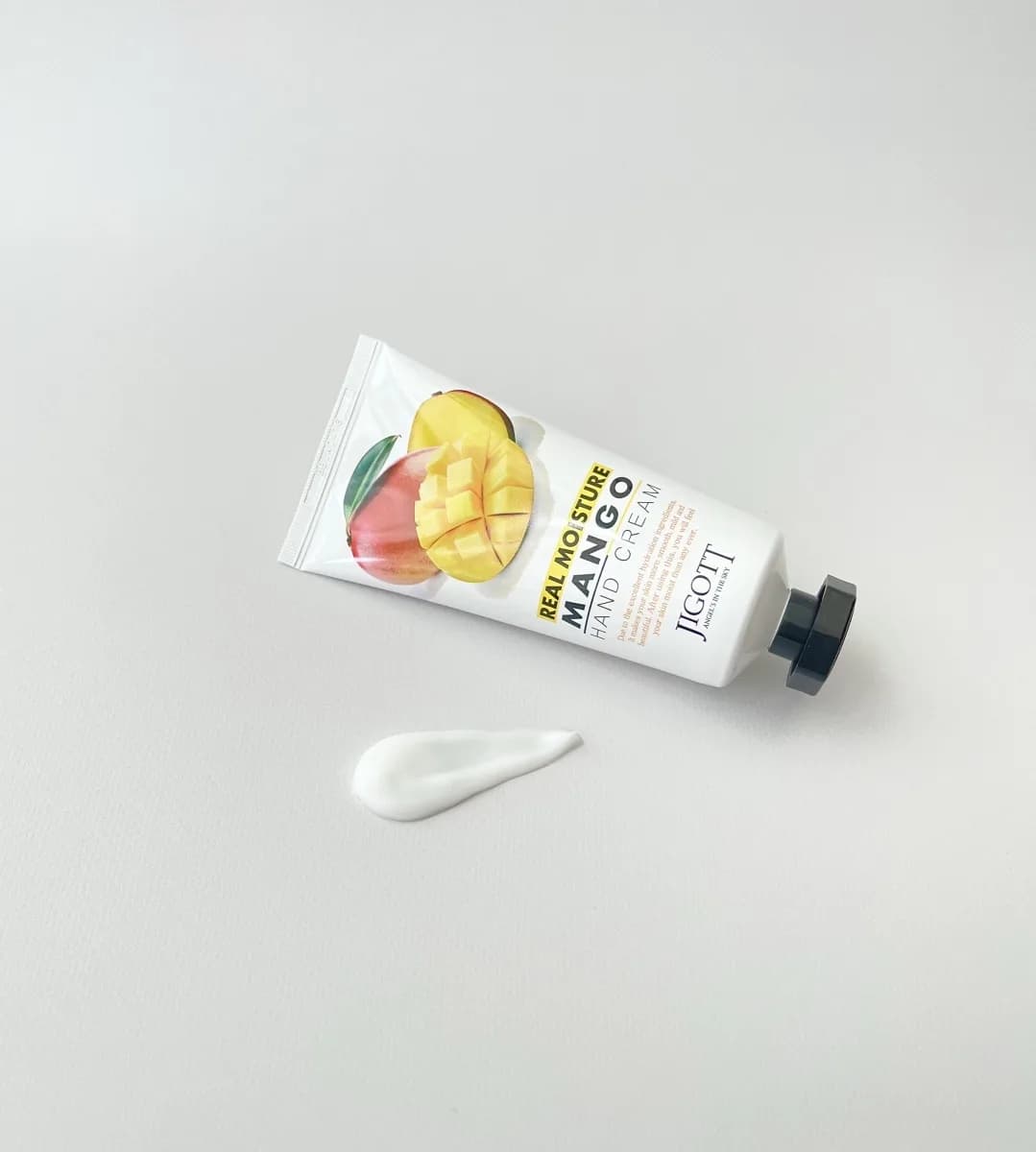 Увлажняющий крем для рук с маслом манго Jigott Real Moisture Mango Hand Cream — миниатюра 3