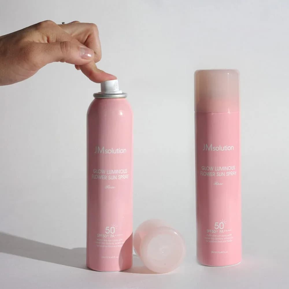 Солнцезащитный спрей с розой JMsolution Glow Luminous Flower Sun Spray SPF50+ PA++++ (180 мл) — миниатюра 2