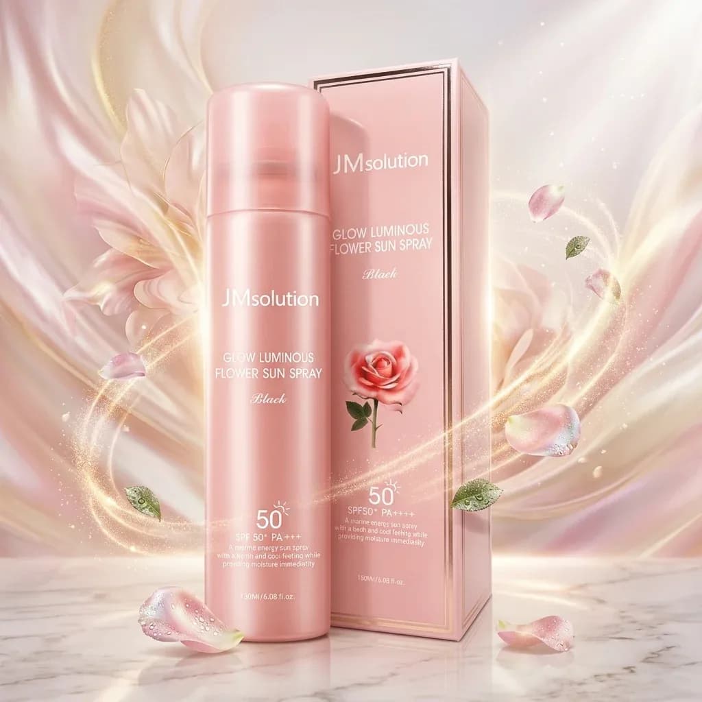 Солнцезащитный спрей с розой JMsolution Glow Luminous Flower Sun Spray SPF50+ PA++++ (180 мл) — миниатюра 3