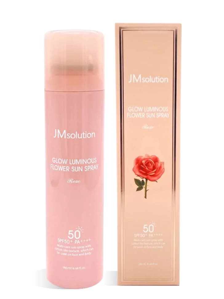 Солнцезащитный спрей с розой JMsolution Glow Luminous Flower Sun Spray SPF50+ PA++++ (180 мл) — фото 1