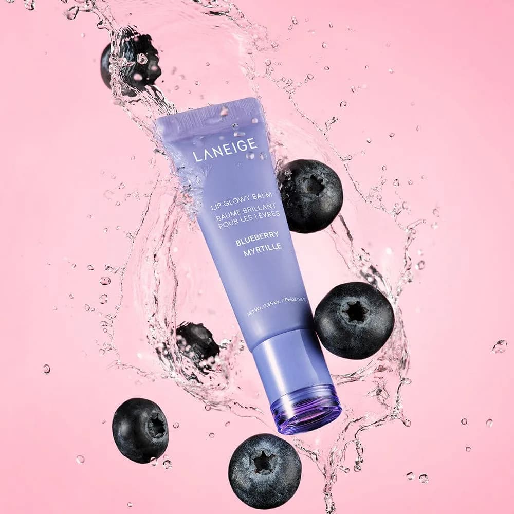 Сияющий бальзам для губ в тубе Laneige Lip Glowy Balm Blueberry — миниатюра 4