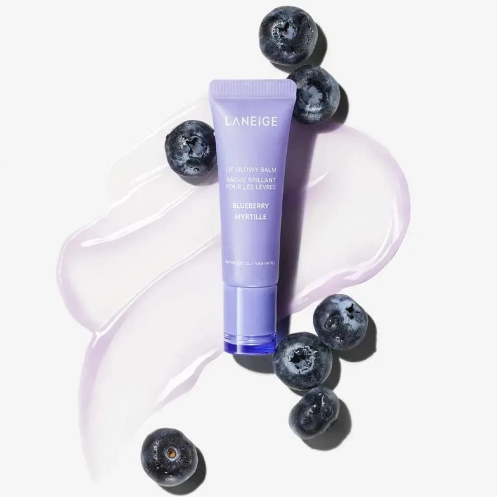 Сияющий бальзам для губ в тубе Laneige Lip Glowy Balm Blueberry — миниатюра 5