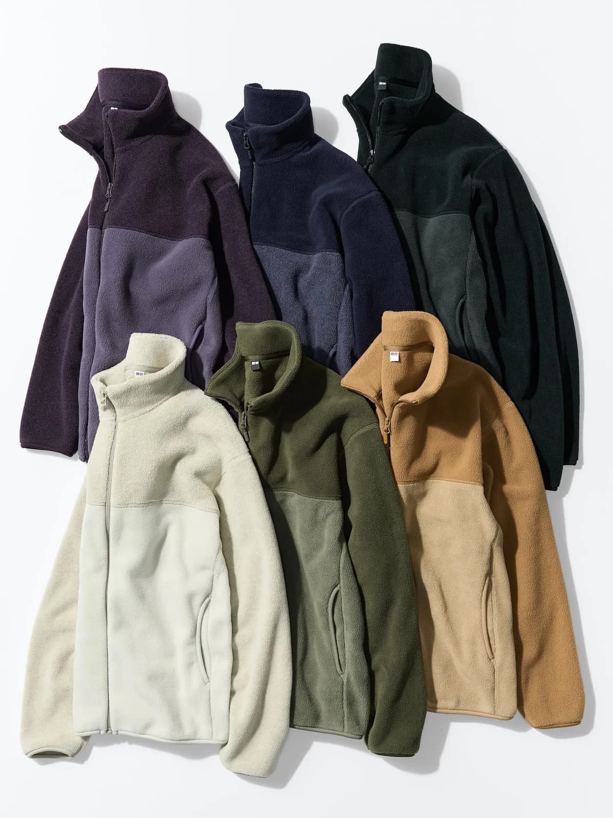 Унисекс флисовая куртка на молнии  Uniqlo Fleece Full-Zip Jacket  / Бежевый — миниатюра 3