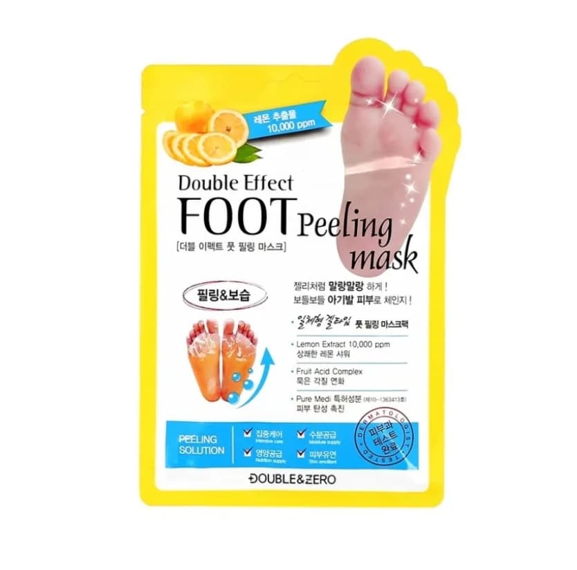 Double & Zero Foot Peeling Double Effect Mask Пилинг-носочки для ног с гиалуроновой и фруктовыми кислотой 40 мл — фото 1