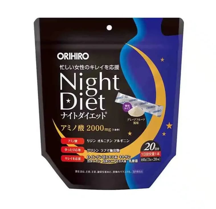 ORIHIRO Night Diet Ночная диета для похудения со вкусом грейпфрута 20 стиков — фото 1