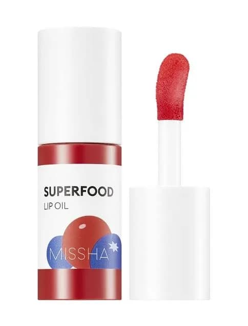 Увлажняющее парфюмированное масло для губ с малиной Missha Superfood Berry Lip Oil — фото 1